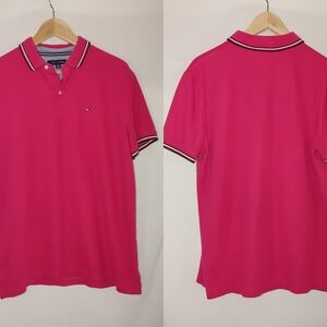 Tommy Hilfiger Cotton Blend‎ Polo Pink Shirt Sleeve Y2K Preppy Large L